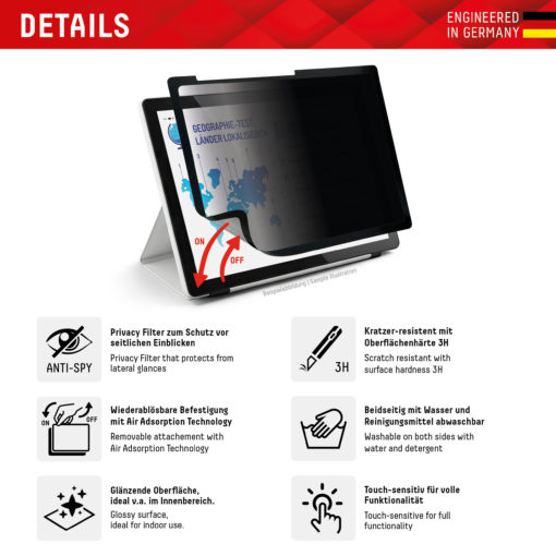 Displex Tablet Privacy Safe Blickschutzfilter – Bild 2
